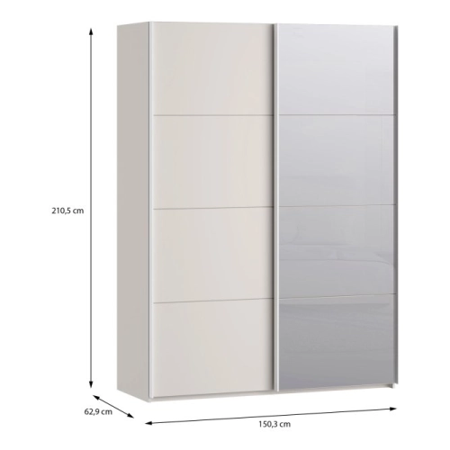 Szafa ubraniowa z lustrem 150 cm Kolor Piaskowy